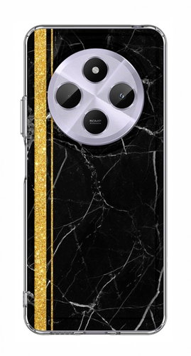 TopQ Cover STYLE Xiaomi Redmi 14C solid Marble black-gold 132677 - Phone Cover - Main image