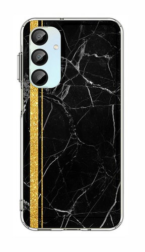 TopQ Cover STYLE Samsung A16 solid marble black-gold 132375 - Phone Cover - Main image