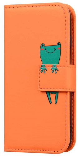 TopQ Case Samsung A16 book orange with frog 132310 - Phone Case - Main image