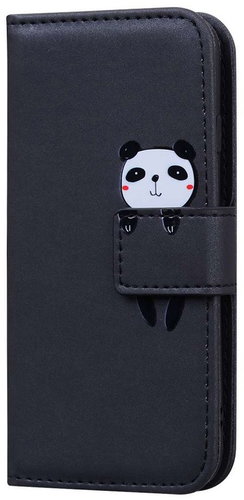 TopQ Case Samsung A16 book black with panda 132307 - Phone Case - Main image
