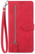 TopQ Case Samsung A16 book with zipper red 132646 - Phone Case