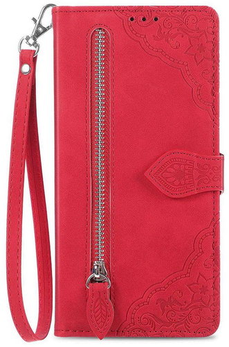 TopQ Case Samsung A16 book with zipper red 132646 - Phone Case - Main image