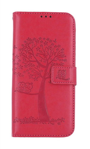 TopQ Case Samsung A16 booklet Dark pink tree owls 132436 - Phone Case - Main image