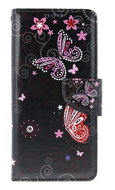 TopQ Case Design Samsung A16 booklet Purple butterflies black 132423 - Phone Case