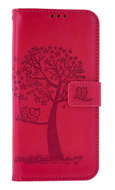 TopQ Case Samsung A15 booklet Dark pink tree owls 130616 - Phone Case