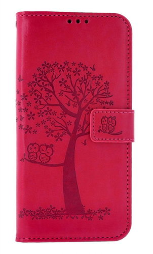 TopQ Case Samsung A15 booklet Dark pink tree owls 130616 - Phone Case - Main image