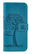 TopQ Case Samsung A15 booklet Turquoise tree owls 130612 - Phone Case
