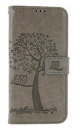 TopQ Case Samsung A15 booklet Grey tree owls 130611 - Phone Case
