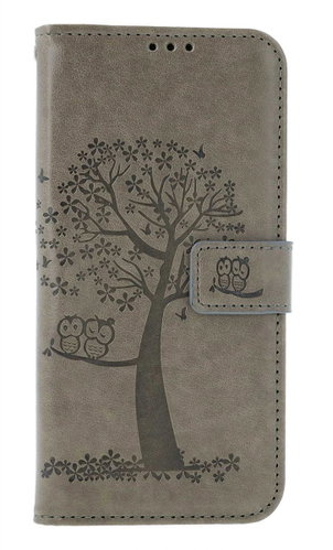 TopQ Case Samsung A15 booklet Grey tree owls 130611 - Phone Case - Main image