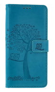 TopQ Xiaomi Redmi Note 13 Pro 5G book case Turquoise tree owls 130623 - Phone Case