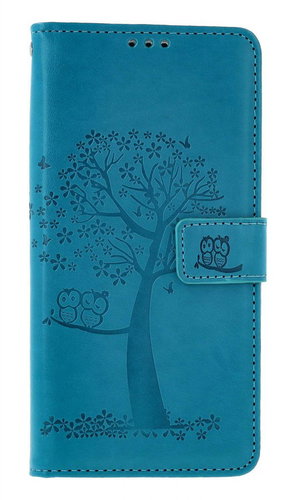 TopQ Xiaomi Redmi Note 13 Pro 5G book case Turquoise tree owls 130623 - Phone Case - Main image