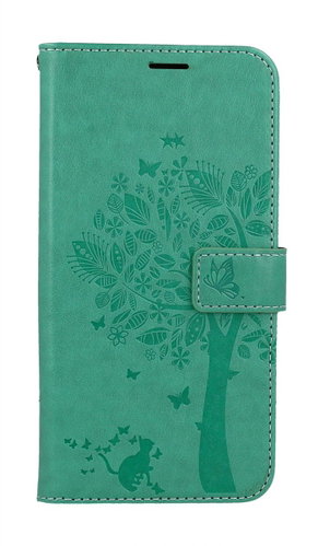 TopQ Wallet Case for Samsung A37 5G Tree with Cat Green - Phone Case - Main image