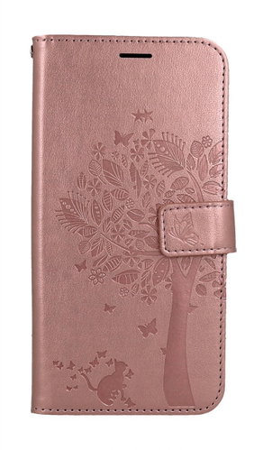 TopQ Case for Samsung A37 5G Book-Style Tree with Cat Pink - Phone Case - Main image