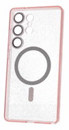TopQ kryt Glitter MagSafe pro Samsung Galaxy S26 Ultra růžovo-průhledný - Phone Cover