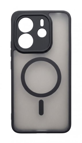 TopQ kryt Full Matte Xiaomi Redmi Note 14 MagSafe průhledný černý - Phone Cover - Main image