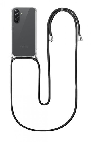 TopQ Case for Samsung A37 5G with Black Cord, Transparent - Phone Cover - Main image