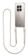 TopQ Esthetique Case for Xiaomi Redmi Note 15 Pro 5G with Beige Lanyard, Clear - Phone Cover
