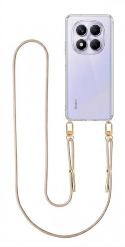 TopQ Esthetique Case for Xiaomi Redmi Note 14 Pro with Beige Cord, Transparent - Phone Cover - Main image