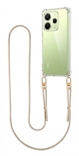 TopQ Esthetique Case for Xiaomi Redmi Note 14 with Beige Cord, Transparent - Phone Cover - Main image