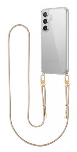 TopQ Esthetique Case for Samsung S25 FE with Beige Cord, Clear - Phone Cover - Main image