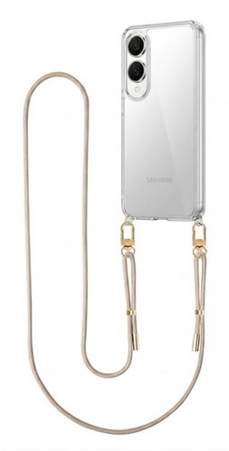 TopQ Esthetique Case for Samsung S25 Edge with Beige Cord, Clear - Phone Cover - Main image