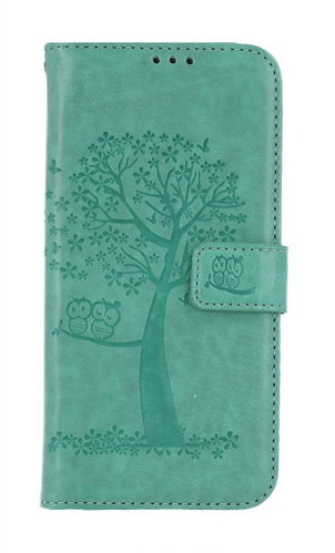 TopQ Case for Samsung A57 5G Book-Style Green Tree with Owls - Phone Case - Main image