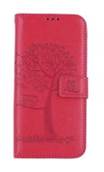 TopQ pouzdro Samsung A57 5G knížkové Tmavě růžový strom sovičky - Phone Case