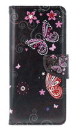 TopQ Case Design Xiaomi Redmi 14C booklet Purple butterflies black 132347 - Phone Case