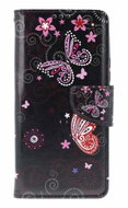 TopQ Case Design Xiaomi Redmi Note 14 Pro+ 5G booklet Purple butterflies black 137340 - Phone Case