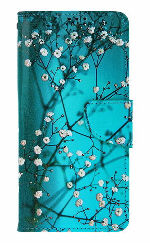 TopQ Case Xiaomi Redmi Note 14 book Blue with flowers 137259 - Phone Case - Main image