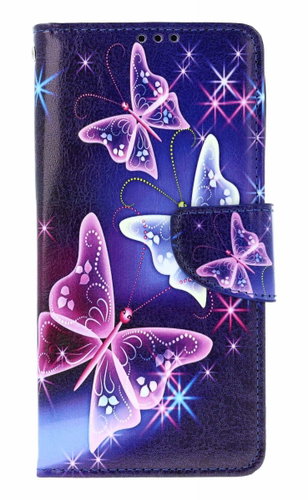 TopQ Case Xiaomi Redmi Note 14 book Blue with butterflies 137258 - Phone Case - Main image
