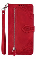 TopQ Xiaomi Redmi Note 14 Pro 5G book case with zipper red 136874 - Phone Case