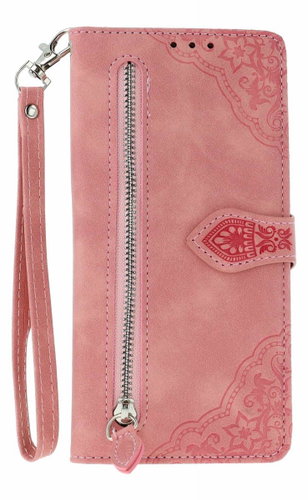 TopQ Xiaomi Redmi Note 14 Pro book case with zipper pink 136783 - Phone Case - Main image