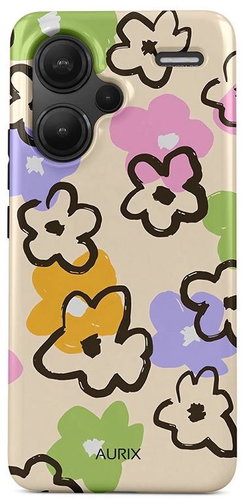 TopQ AURIX Xiaomi Redmi Note 13 Pro+ 5G fixed Flower Drawing 127209 - Phone Cover - Main image