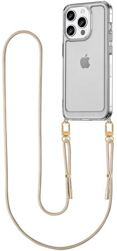 TopQ Esthetique iPhone 14 Pro with beige lanyard transparent 126524 - Phone Cover - Main image