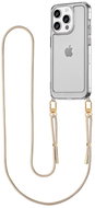 TopQ Esthetique iPhone 15 Pro with beige lanyard transparent 126525 - Phone Cover