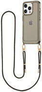 TopQ Esthetique iPhone 15 Pro with black lanyard dark 126532 - Phone Cover