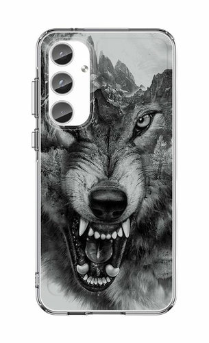 TopQ Image Samsung A55 Image solid Black and white wolf 126457 - Phone Cover - Main image