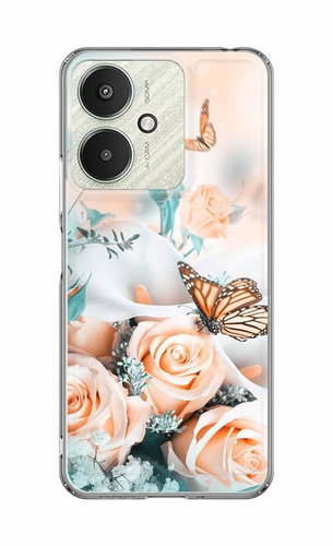 TopQ Image Xiaomi Redmi 13C Image solid Rose with butterfly 128714 - Phone Cover - Main image