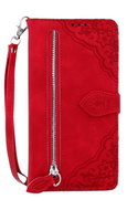 TopQ Samsung A15 book with zipper red 128493 - Phone Case
