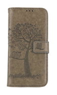 TopQ Samsung A55 booklet Grey tree owls 126480 - Phone Case