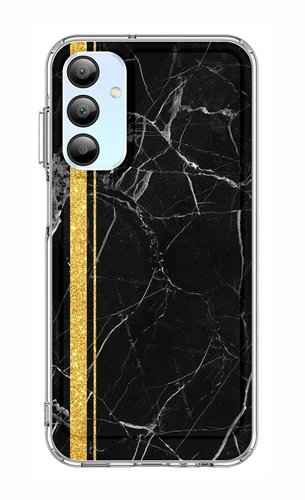 TopQ STYLE Samsung A15 Solid Marble Black-Gold 128705 - Phone Cover - Main image