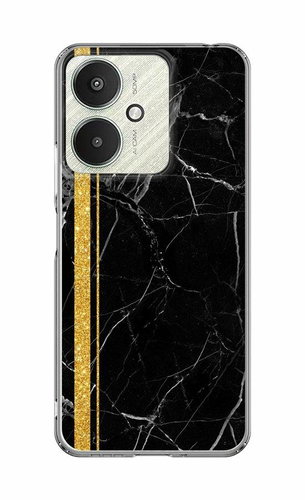 TopQ STYLE Xiaomi Redmi 13C 5G solid Marble black-gold 126660 - Phone Cover - Main image
