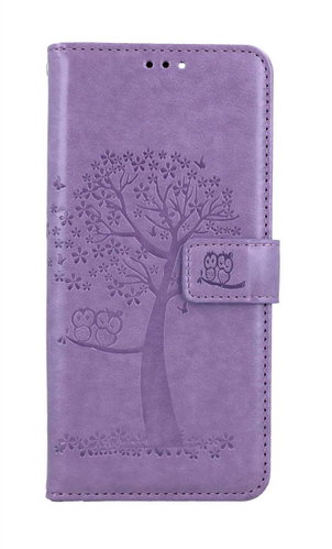 TopQ Xiaomi Redmi 13C booklet Light purple tree owls 127731 - Phone Case - Main image