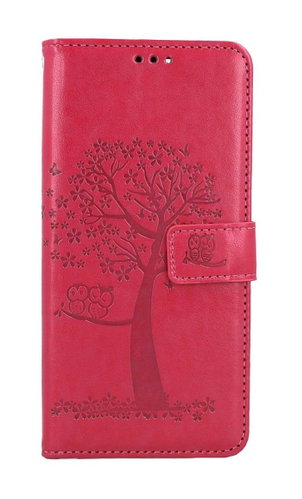TopQ Xiaomi Redmi Note 13 Pro booklet Dark pink owl tree 127759 - Phone Case - Main image