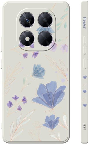 TopQ Cover Design Xiaomi Redmi Note 14 Pro 5G Blue Flowers 136830 - Phone Cover - Main image