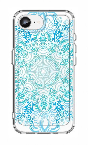 TopQ Cover Image iPhone 16e hard Blue Mandala 138381 - Phone Cover - Main image
