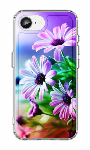 TopQ Cover Image iPhone 16e hard Purple flowers 138387 - Phone Cover - Main image