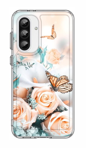 TopQ Cover Image Samsung A56 hard Rose with butterfly 138531 - Phone Cover - Main image