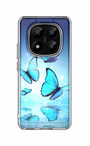 TopQ Cover Image Xiaomi Redmi Note 14 Pro+ 5G hard Blue butterflies 136935 - Phone Cover - Main image
